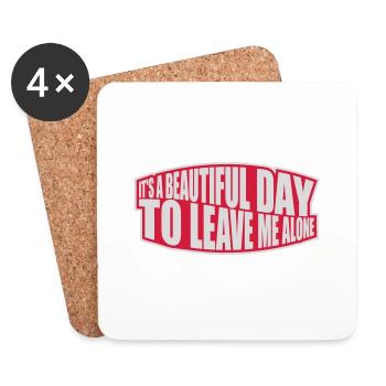 leave me alone day - Untersetzer (4er-Set) - Weiß - Vorne