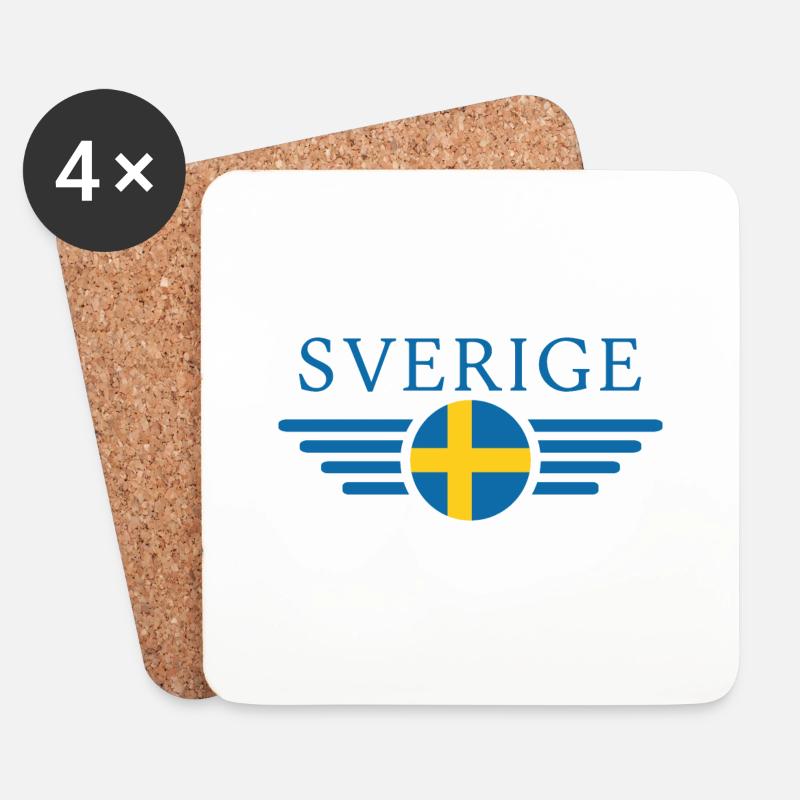 Schweden - Untersetzer (4er-Set) - Weiß