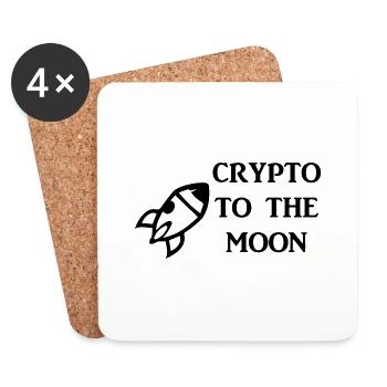 Bitcoin Trading Crypto Stocks - Dessous de verre (lot de 4) - blanc - Devant