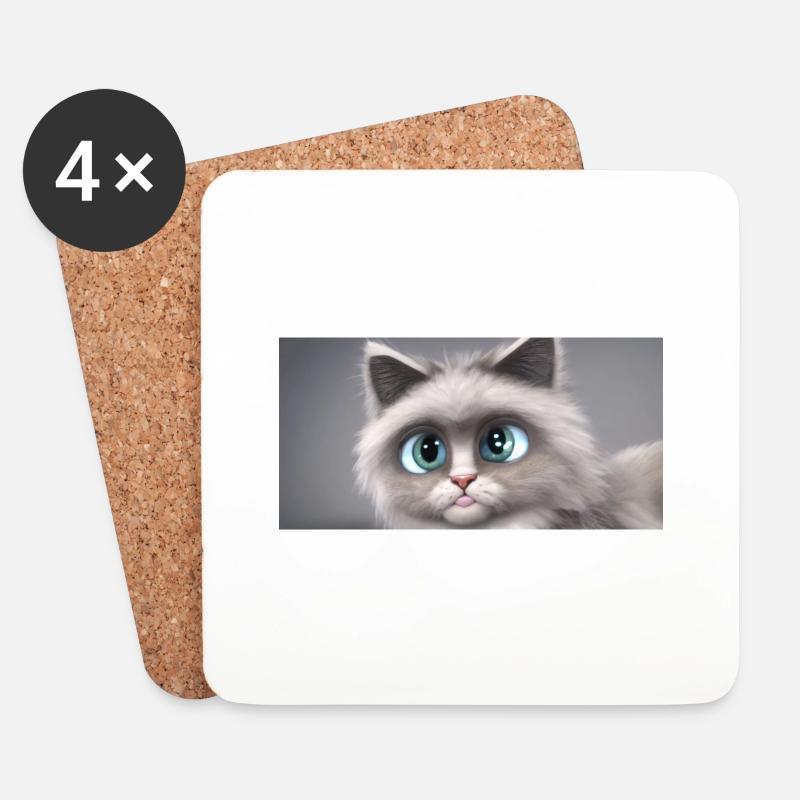 My sweet Cat - Untersetzer (4er-Set) - Weiß
