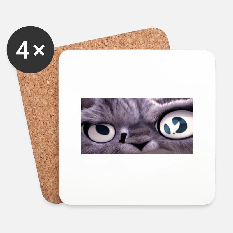 Cat looks at you - Untersetzer (4er-Set) - Weiß