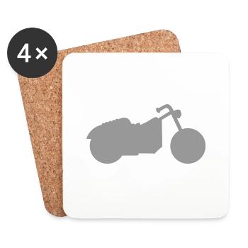 Motorcycle - Coasters (set of 4) - white - Front