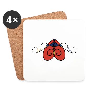 Love and peace - Coasters (set of 4) - white - Front