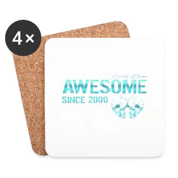 Awesome since 2000 Gift - Coasters (set of 4) - white - Front