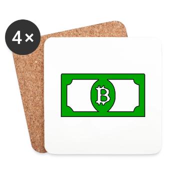 Bitcoin dollars - Dessous de verre (lot de 4) - blanc - Devant