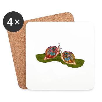 Snails - Coasters (set of 4) - white - Front