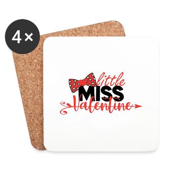 kleine Miss Valentine - Untersetzer (4er-Set) - Weiß - Vorne