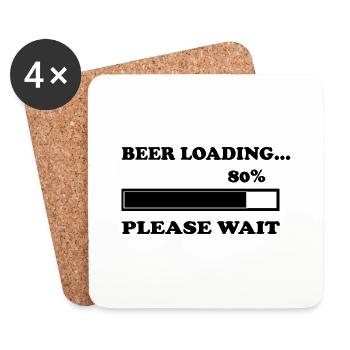 Beer Wine Whiskey Schnapps Alcohol - Coasters (set of 4) - white - Front
