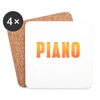 PIANO Awesome Retro Pianist conçoit un t-shirt - Dessous de verre (lot de 4) - blanc - Devant