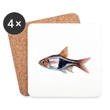 Rasbora Klinowa, Trigonosigma heteromorpha, - Untersetzer (4er-Set) - Weiß - Vorne