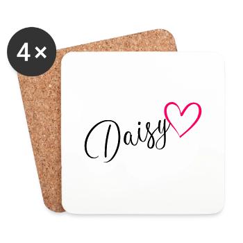 Daisy Name Vorname Herz pink - Untersetzer (4er-Set) - Weiß - Vorne