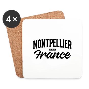 Vintage Montpellier Frankreich - Untersetzer (4er-Set) - Weiß - Vorne