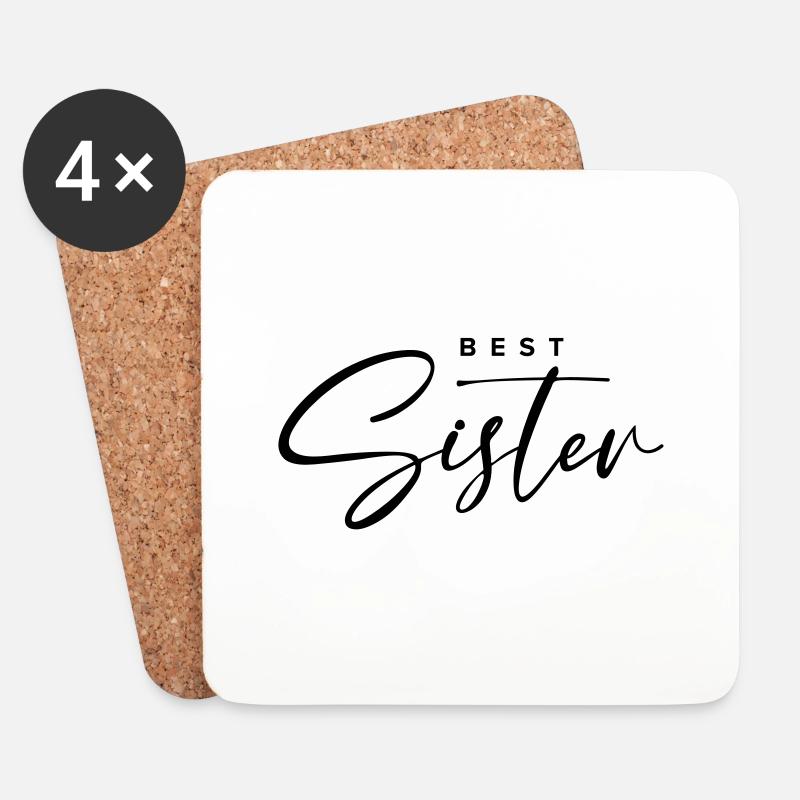 Beste Schwester - Untersetzer (4er-Set) - Weiß