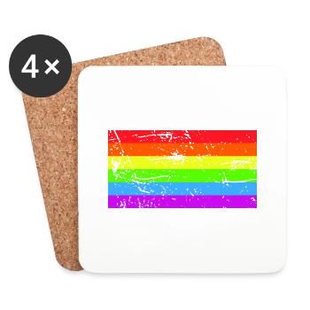 Rainbow flag Grunge - Coasters (set of 4) - white - Front