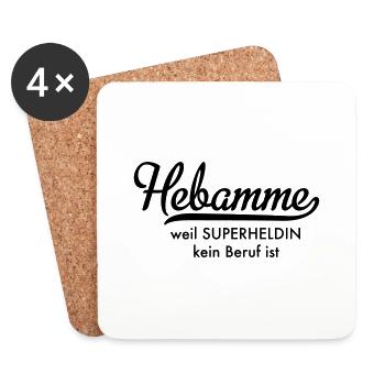 Hebamme - Untersetzer (4er-Set) - Weiß - Vorne