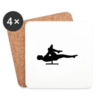 une jambe Frontlever Calisthenics - Dessous de verre (lot de 4) - blanc - Devant