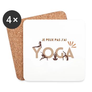 Je peux pas j'ai yoga - Dessous de verre (lot de 4) - blanc - Devant