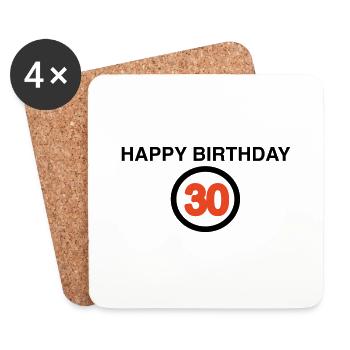30th Birthday - Coasters (set of 4) - white - Front
