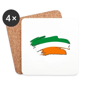 irische Flagge Pinselstriche Irland - Untersetzer (4er-Set) - Weiß - Vorne