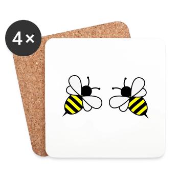 bees - Untersetzer (4er-Set) - Weiß - Vorne