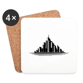 City Illustration Gift Idea - Coasters (set of 4) - white - Front