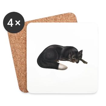 Black fox - Coasters (set of 4) - white - Front