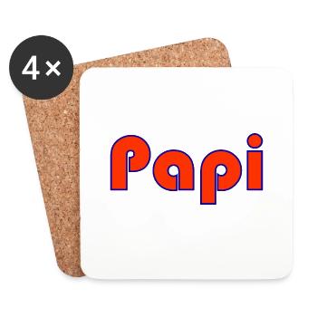 PAPI. FÊTE DES PÈRES. BONNE FÊTE PAPA. PAPA. PAPA - Dessous de verre (lot de 4) - blanc - Devant