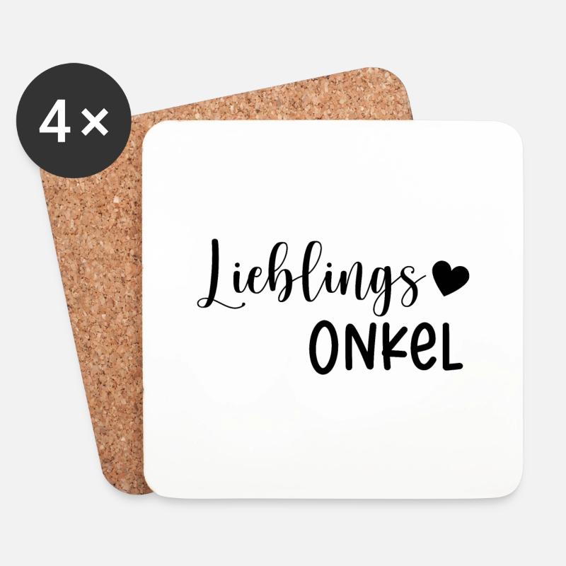 Lieblings Onkel Geschenkidee - Untersetzer (4er-Set) - Weiß