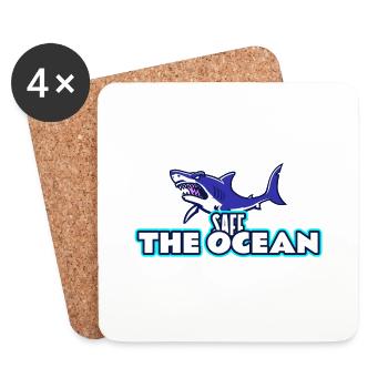 SAFE THE OCEAN SHARK - Untersetzer (4er-Set) - Weiß - Vorne