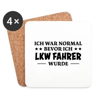LKW Fahrer Spruch Job Lustiges LKW Fahrer Geschenk - Untersetzer (4er-Set) - Weiß - Vorne