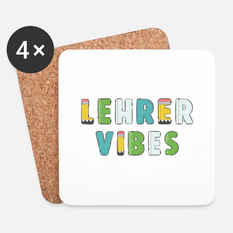 Lehrer Vibes - Untersetzer (4er-Set) - Weiß