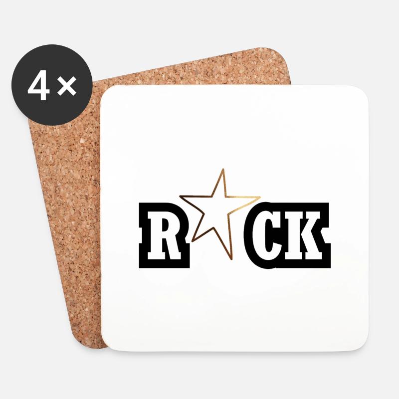 Gwiazda Rocka - Untersetzer (4er-Set) - Weiß