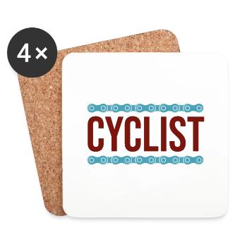 Fahrrad - Untersetzer (4er-Set) - Weiß - Vorne