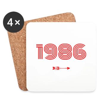 Born in 1986 - Coasters (set of 4) - white - Front