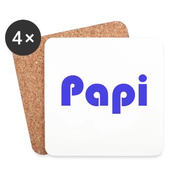 PAPY. FÊTE DES PÈRES. BONNE FÊTE PAPY. JE T'AIME. - Dessous de verre (lot de 4) - blanc - Devant