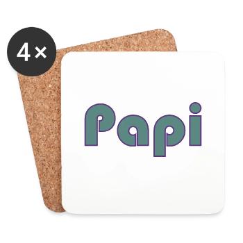 PAPY. FÊTE DES PÈRES. BONNE FÊTE PAPY. JE T'AIME. - Dessous de verre (lot de 4) - blanc - Devant