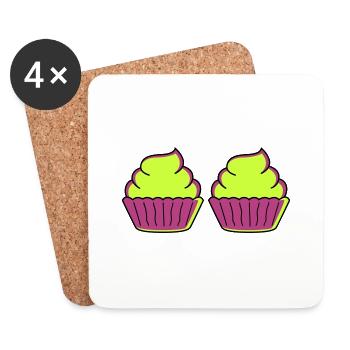 Cupcake 2 - Dessous de verre (lot de 4) - blanc - Devant