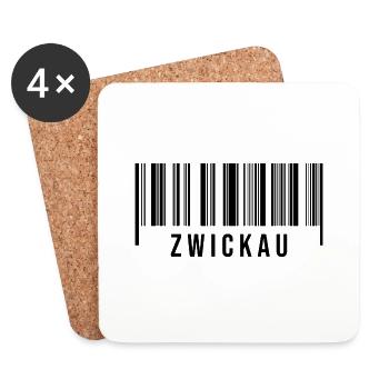 Erzgebirge Strichcode Zwickau - Untersetzer (4er-Set) - Weiß - Vorne