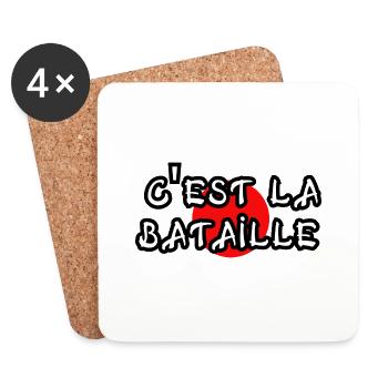 c'est la bataille - Dessous de verre (lot de 4) - blanc - Devant