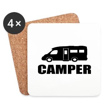 camping - Untersetzer (4er-Set) - Weiß - Vorne