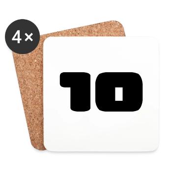 10. 10 JAHRE. 10-JÄHRIGES JUBILÄUM. GEBURTSTAG 10 JAHRE. - Untersetzer (4er-Set) - Weiß - Vorne