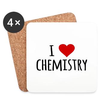 J’aime la chimie Chimiste Professeur de chimie Cadeau - Dessous de verre (lot de 4) - blanc - Devant