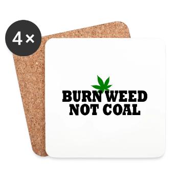 Burn weed not coal - Untersetzer (4er-Set) - Weiß - Vorne