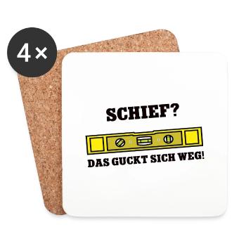 Schief Das Guckt Sich Weg Handwerker Wasserwaage - Untersetzer (4er-Set) - Weiß - Vorne