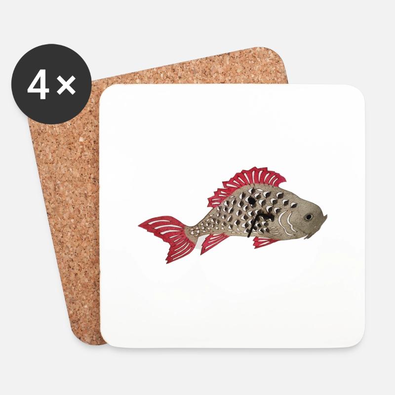 Koi karpfen,koi, karpfen, Fisch - Untersetzer (4er-Set) - Weiß