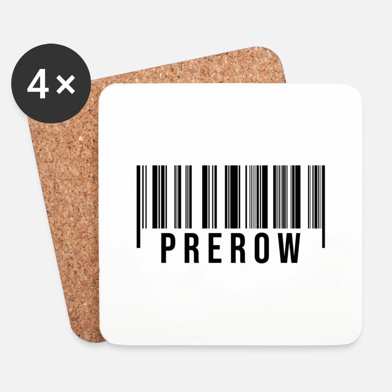 Prerow Strichcode - Untersetzer (4er-Set) - Weiß
