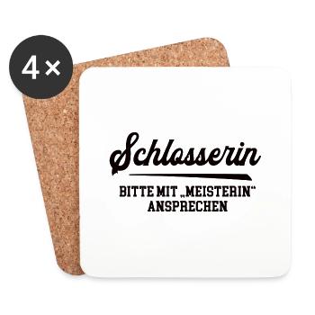 Schlosserin Meisterin Prüfung Bestanden Metallbau - Untersetzer (4er-Set) - Weiß - Vorne