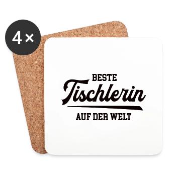 Beste Tischlerin der Welt weltbeste Schreinerin - Untersetzer (4er-Set) - Weiß - Vorne