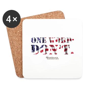 Drapeau des États-Unis Citation de Biden - Dessous de verre (lot de 4) - blanc - Devant