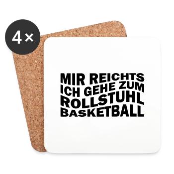Mir reichts ich gehe zum Rollstuhlbasketball - Untersetzer (4er-Set) - Weiß - Vorne